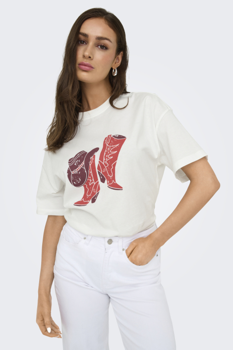 Jacqueline de Yong witte dames t-shirt