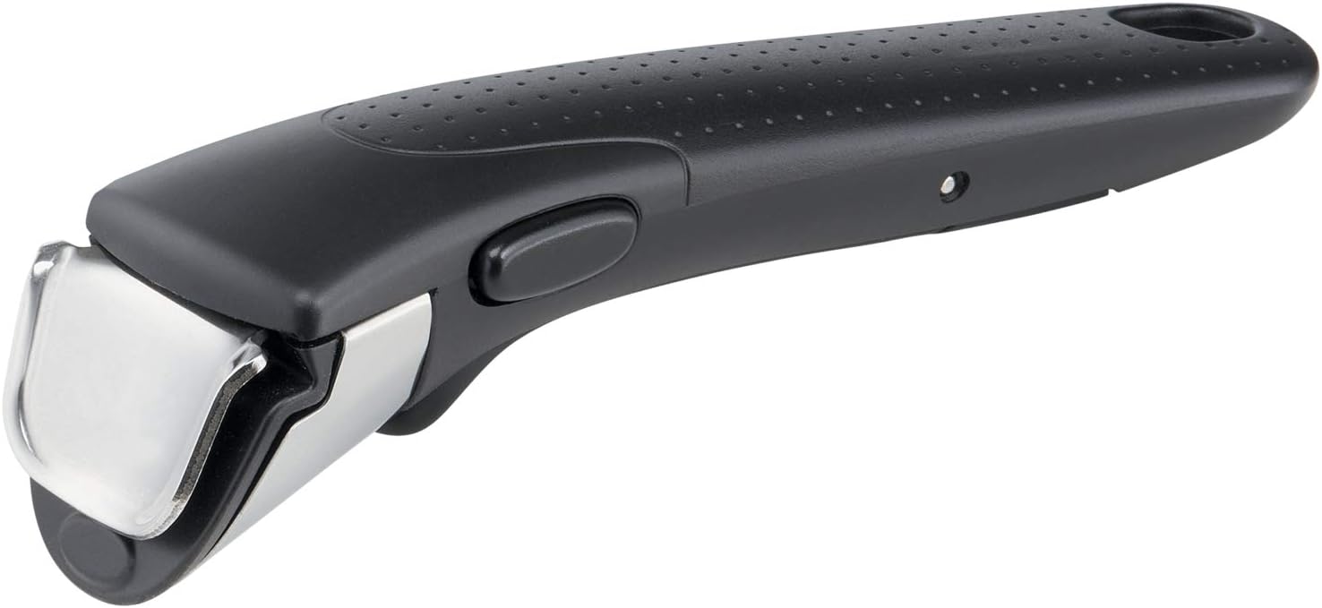 Seb Compact Inox Batterie de cuisine 10 pièces, Induction, Poêles 22/24/26 cm, Casseroles 16/18/20 cm, Sauteuse 24 cm, Couvercles 18/20 cm, 1 poignée L953SA04, Noir, argent, ‎35.4 x 35.29 x 26.8 cm