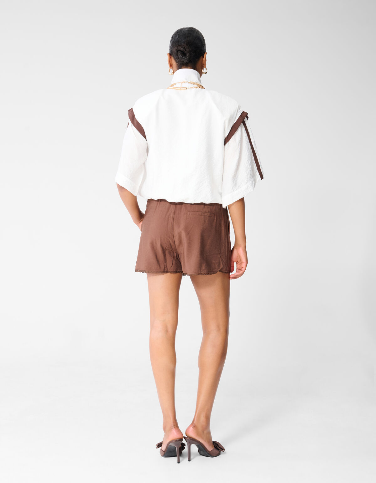 Sporty Tracksuit Blouse Gebroken Wit