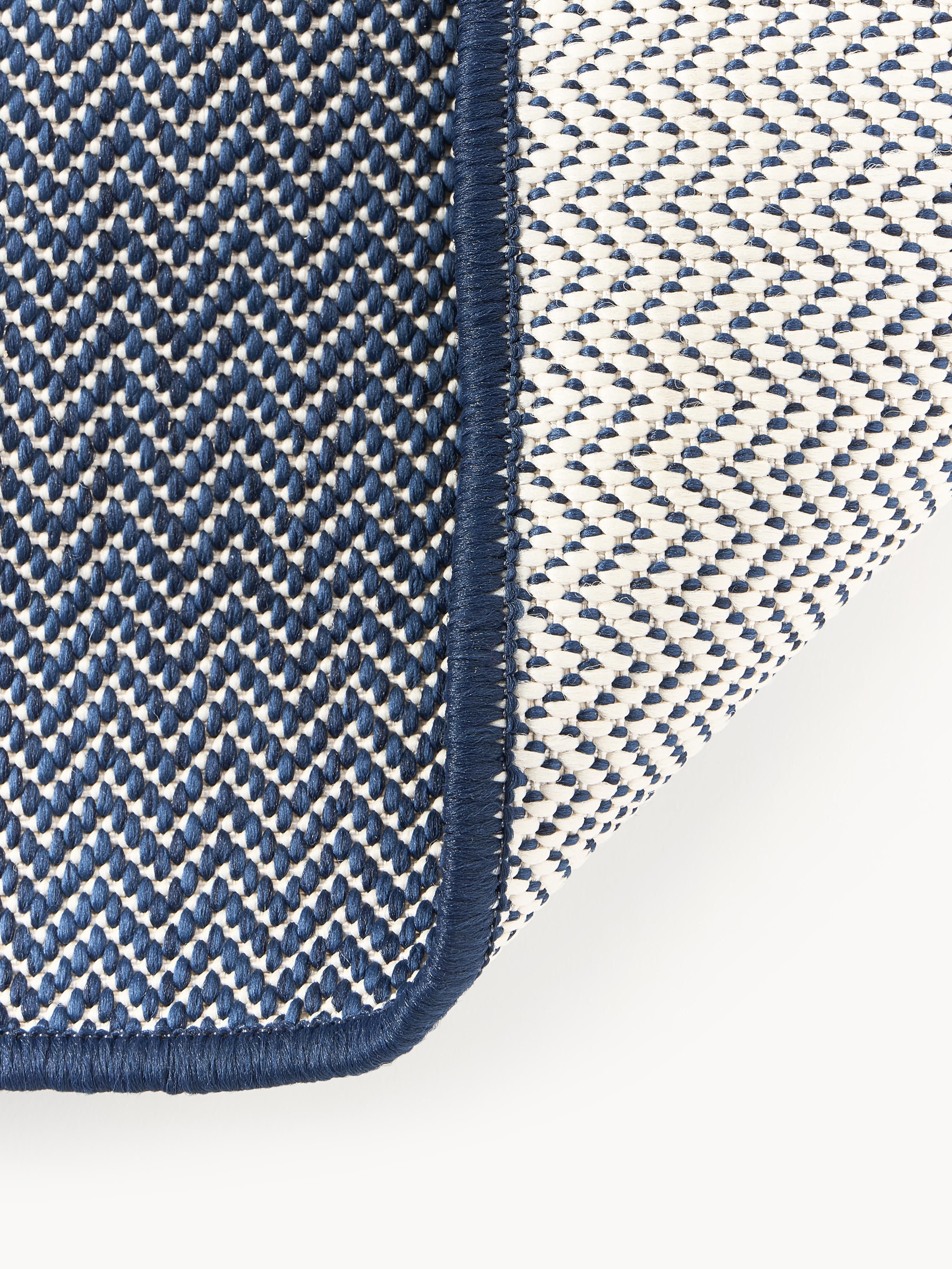 Indoor & outdoor dubbelzijdig vloerkleed Cort met zigzag patroon