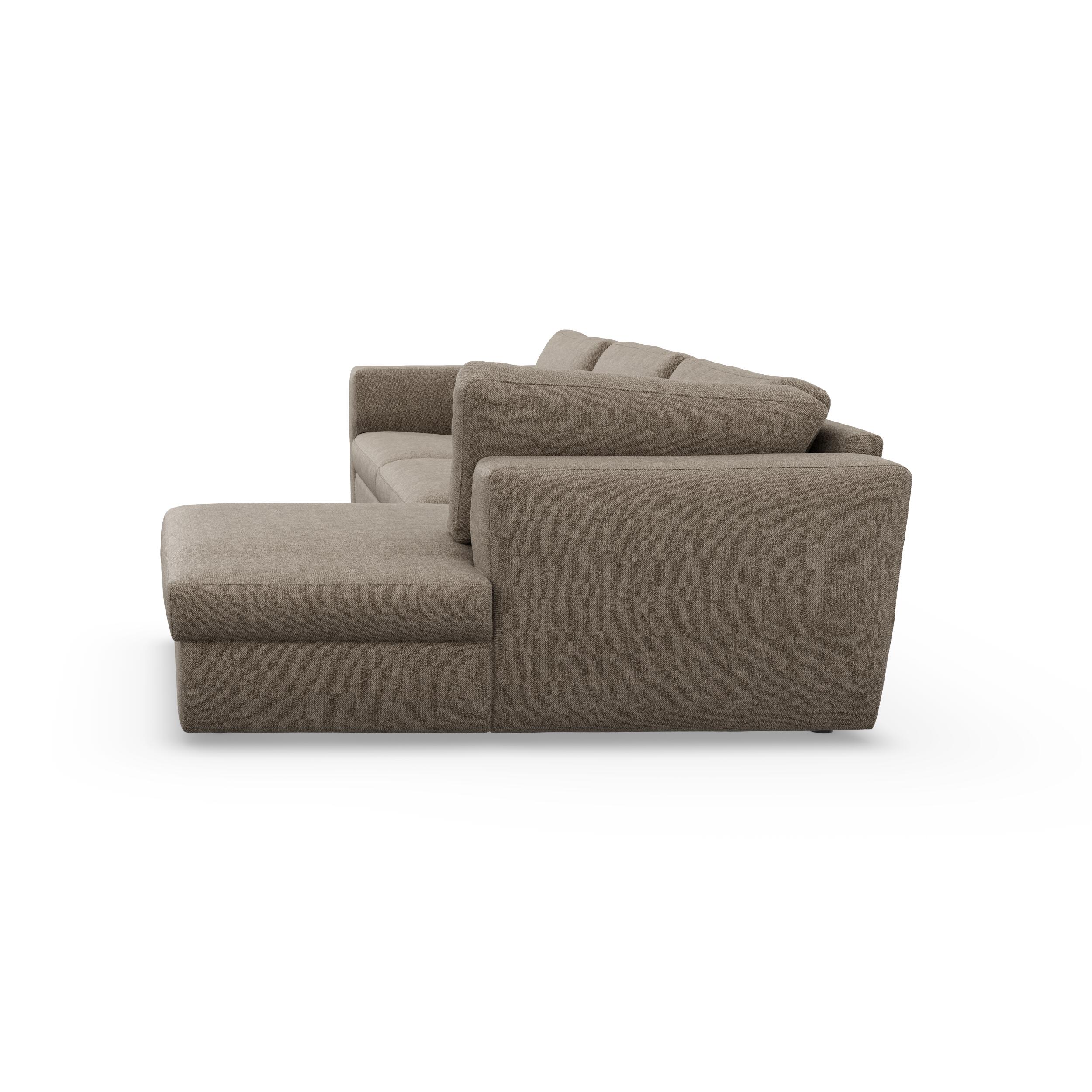 Lean højrevendt sofa med chaiselong