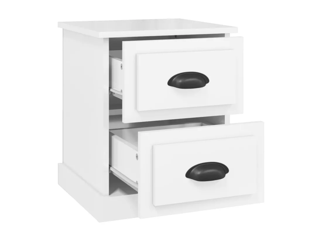 Table de chevet blanc brillant 39x39x47,5 cm Bois d’ingénierie