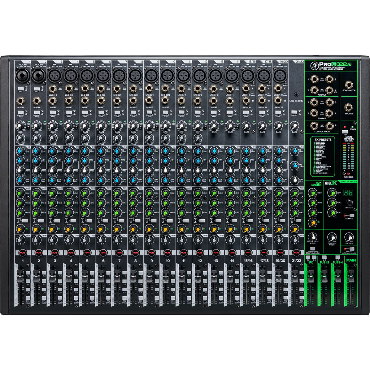 Mackie ProFX22v3 FX-mixer met USB-interface