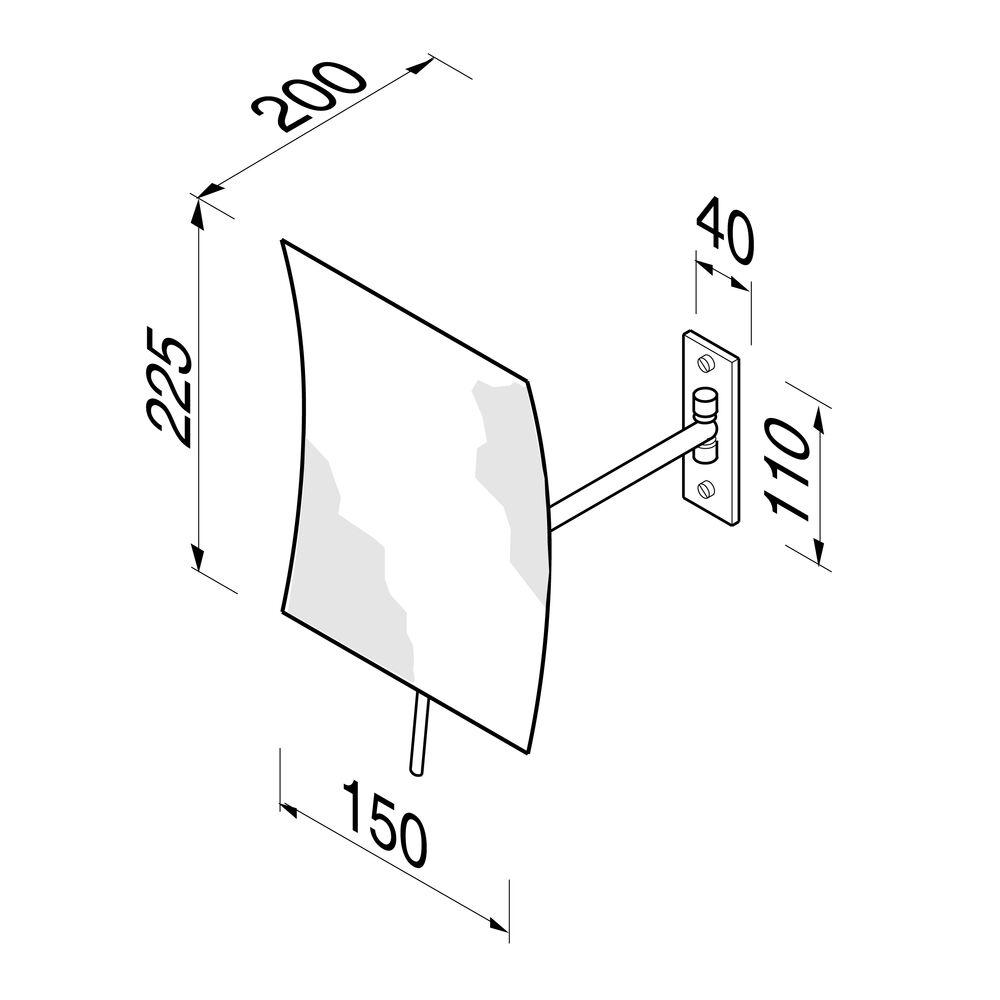 Geesa Mirror scheerspiegel 1 arm 3x vergrotend 150x225 mm chroom