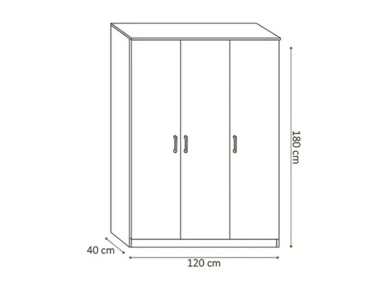 Armoire 3 portes coloris blanc collection REY. Garde Robe idéal pour votre entrée ou votre buanderie