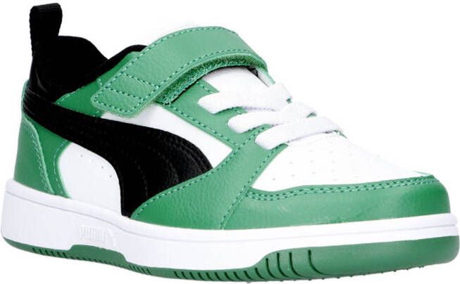 PUMA Kinder Schuhe Mid Rebound V6 Lo AC+ Inf 397420 White- Black-Archive Green