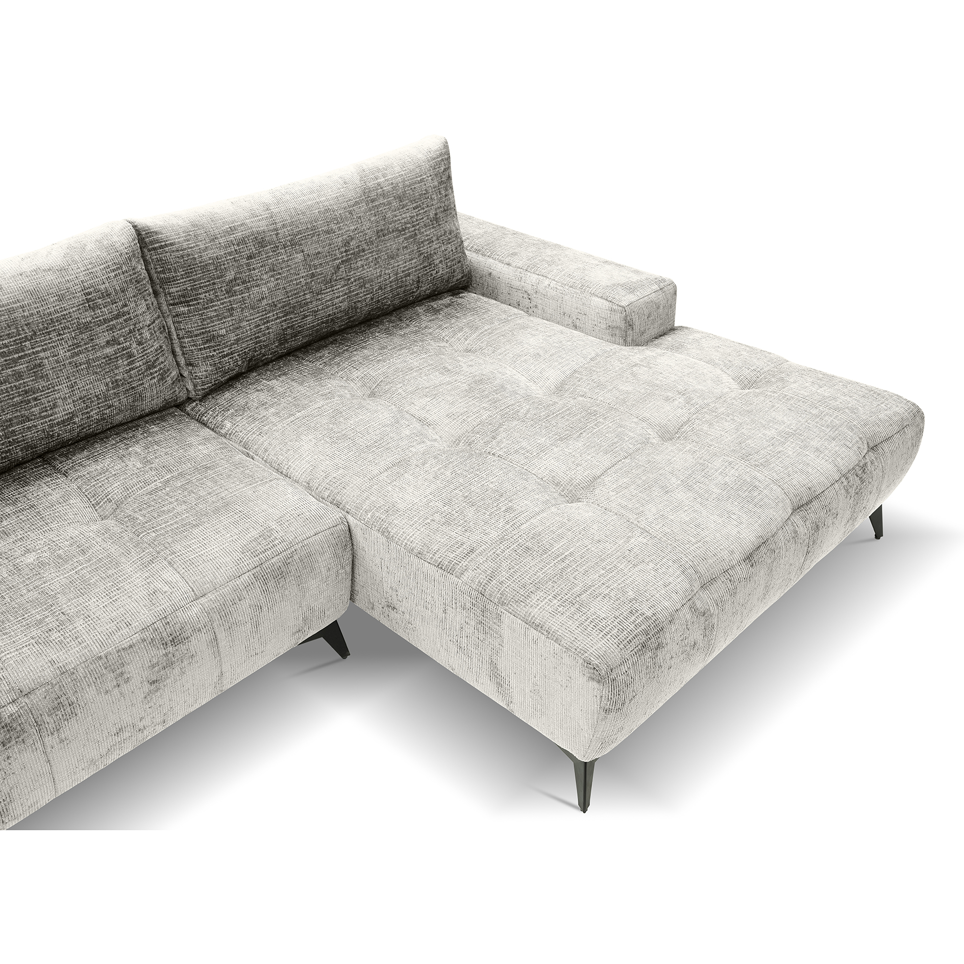 Ecksofa - pearl - Liegefunktion - Staukasten - Longchair rechts