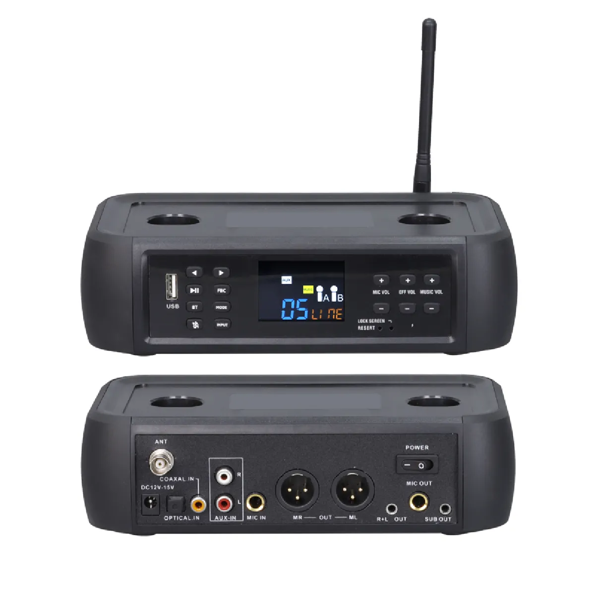 INF Double Microphone Sans Fil - Noir