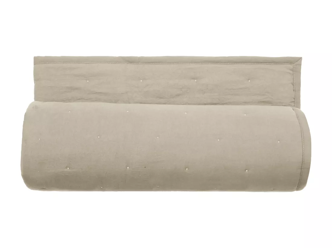 Couvre-lit 220x240 CELESTE velours piquage points brodés Naturel