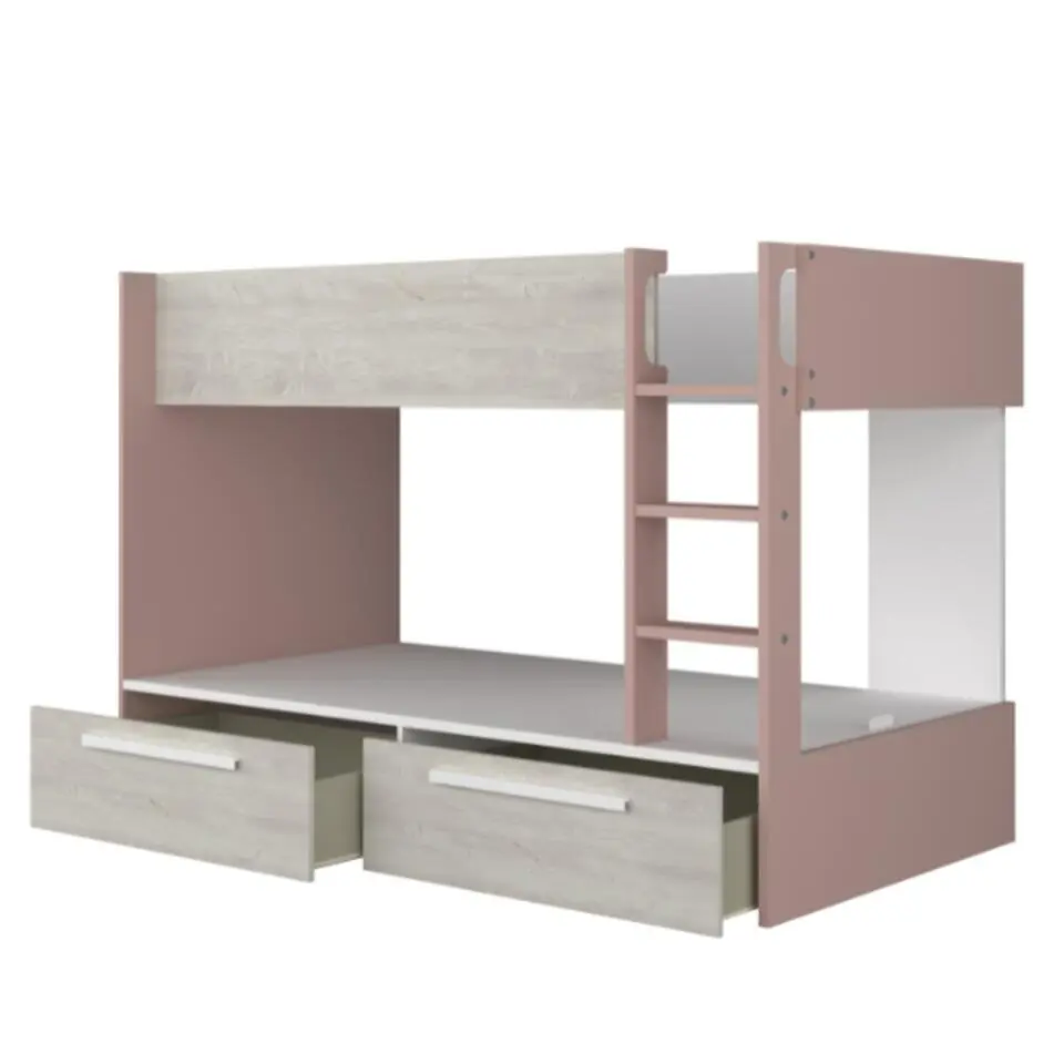 Stapelbed Fleur met bedlades - oudroze
