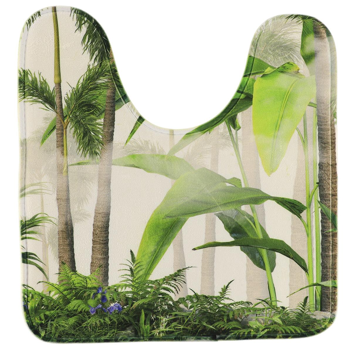 TAPIS CONTOUR WC MICROFIBRE IMPRIME 45X50CM OASIS