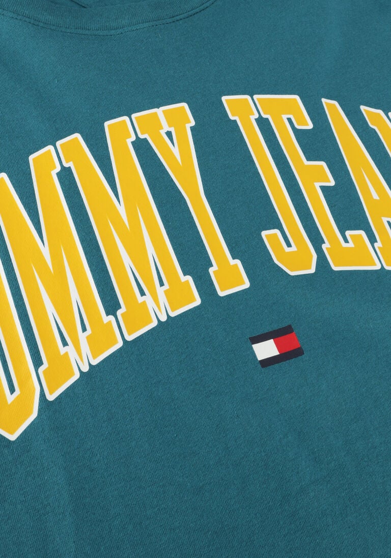 TOMMY JEANS groene tommy jeans t-shirt tjm reg popcolor varsity tee