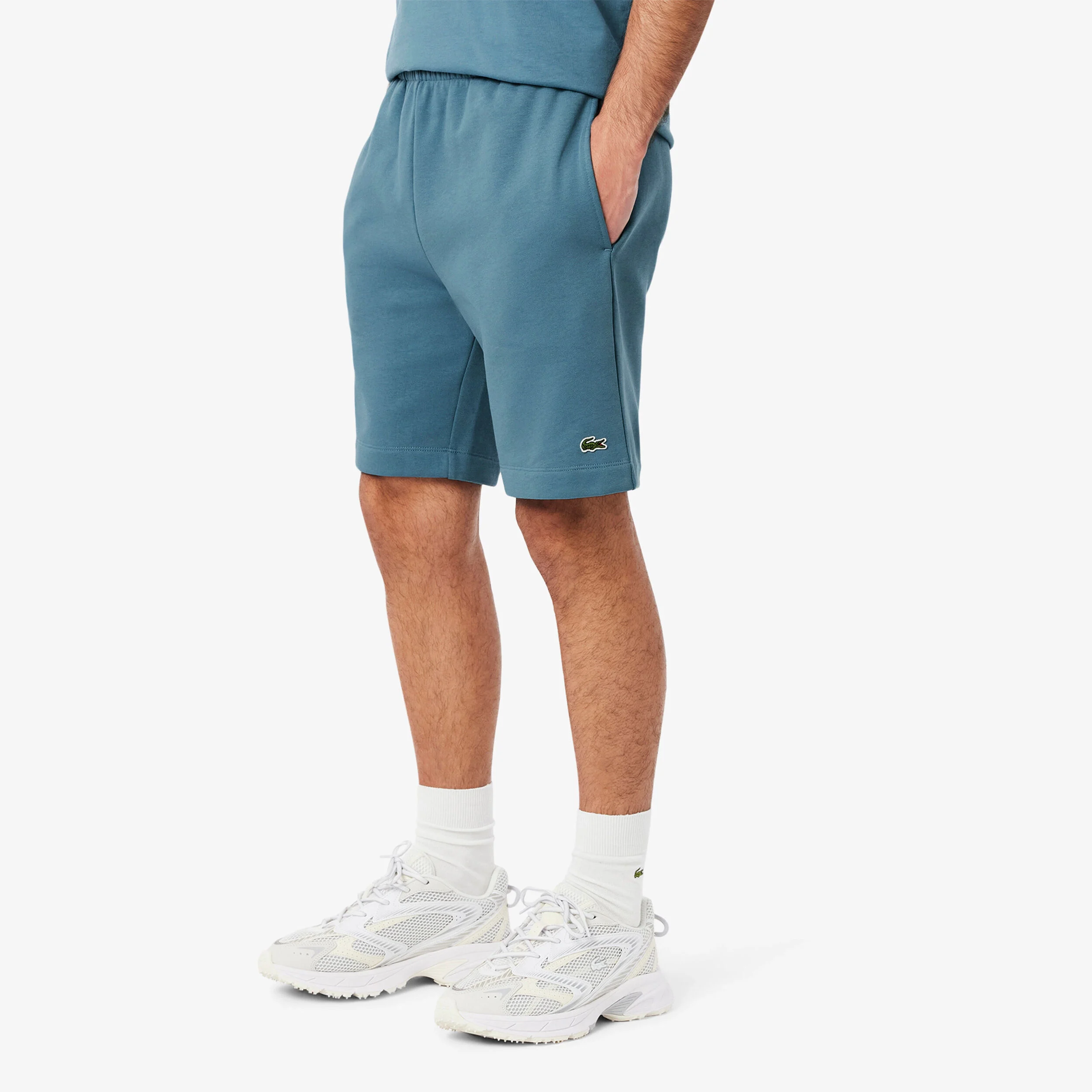 Lacoste Regular Fit Brushed Fleece Shorts Hommes - Bleu Gris