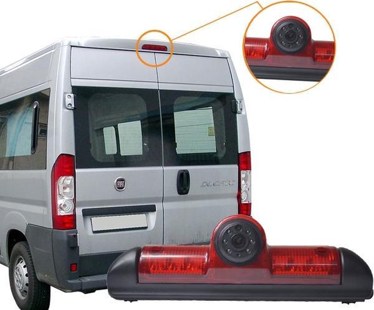 BergGPS Fiat Ducato derde remlicht achteruitrijcamera - bekabeld