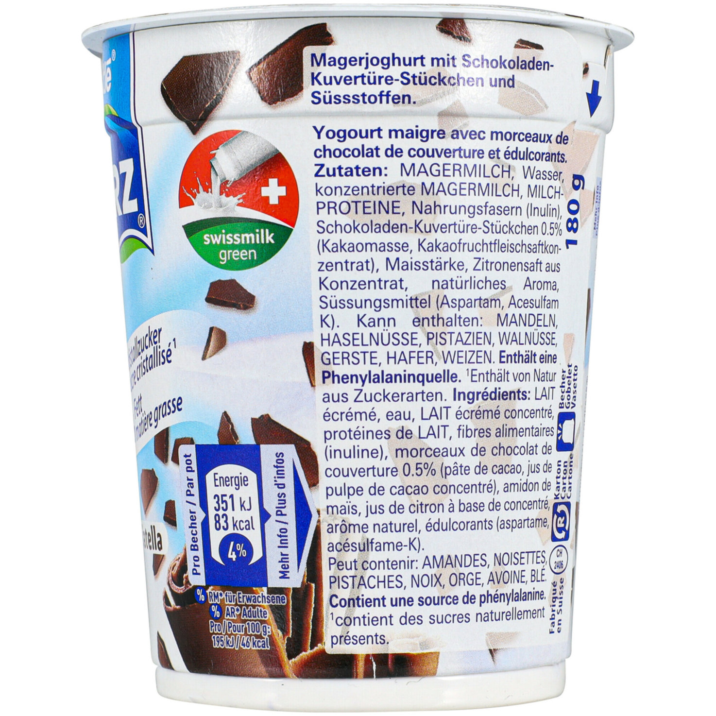 Hirz Joghurt 0% Stracciatella 2x180g