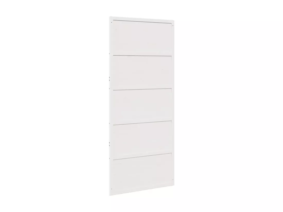 Porte de grange blanc 90x208 cm bois massif de pin