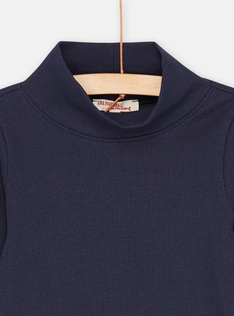 Sous-pull uni bleu marine