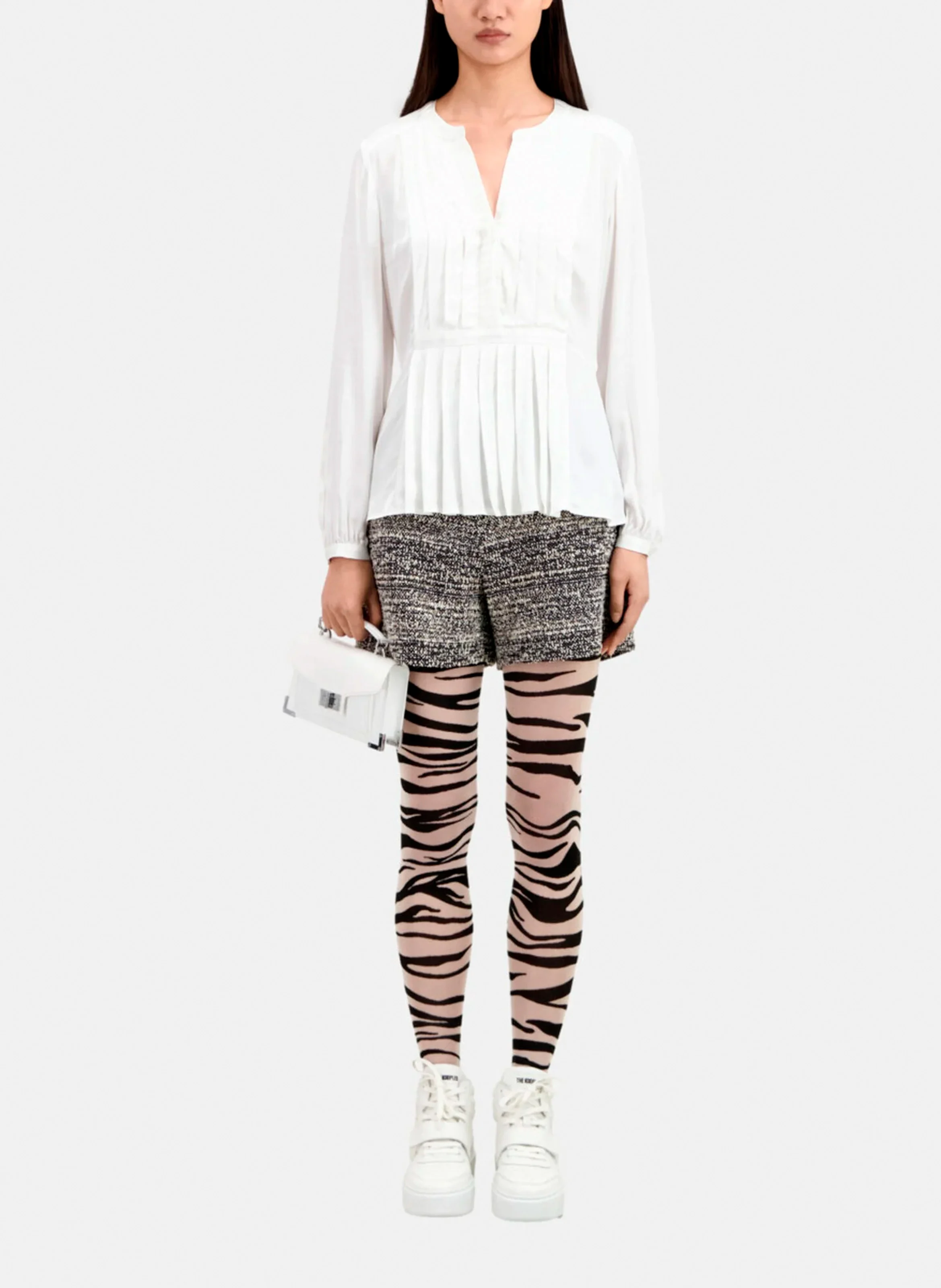 Top col tunisien plissé| Multicolore