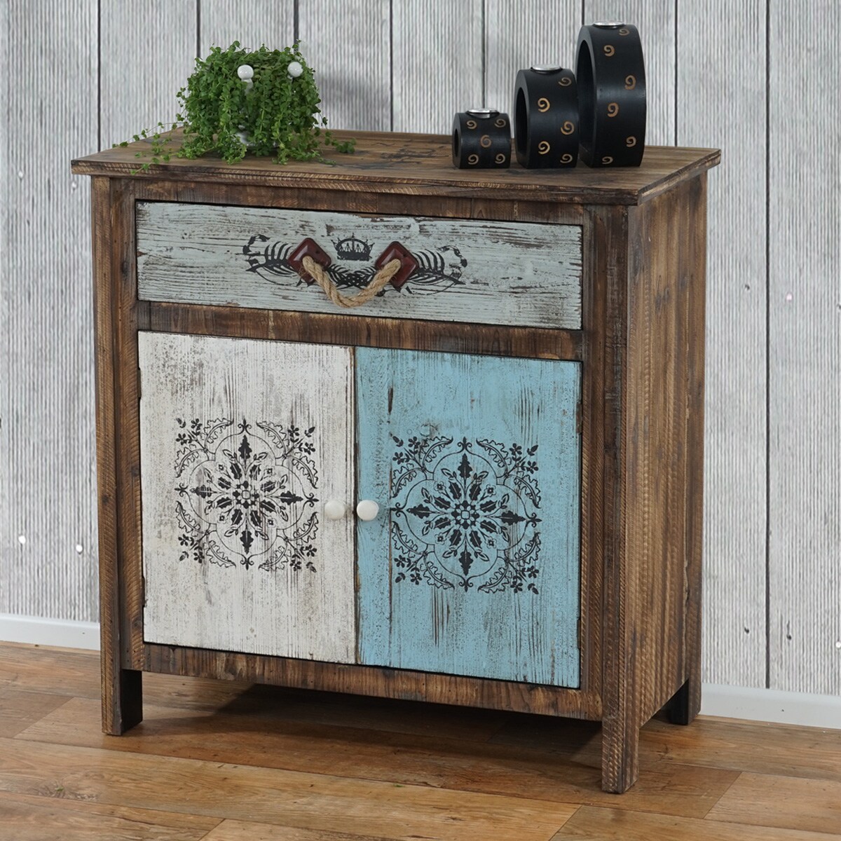Kommode Vigo Schubladenkommode Schrank Shabby-Look, Vintage, 84x80x40cm