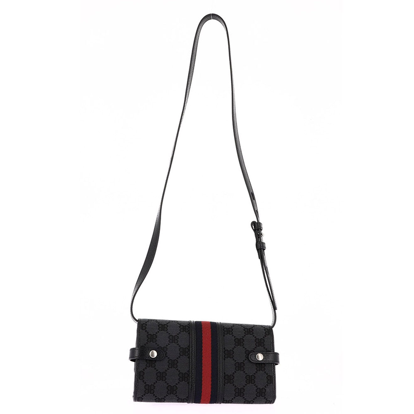 Gucci Sac bandoulière BB Wallet on Chain x Balenciaga en Toile & Cuir Monogramme noir - Neuf avec étiquette - L.19 cm
