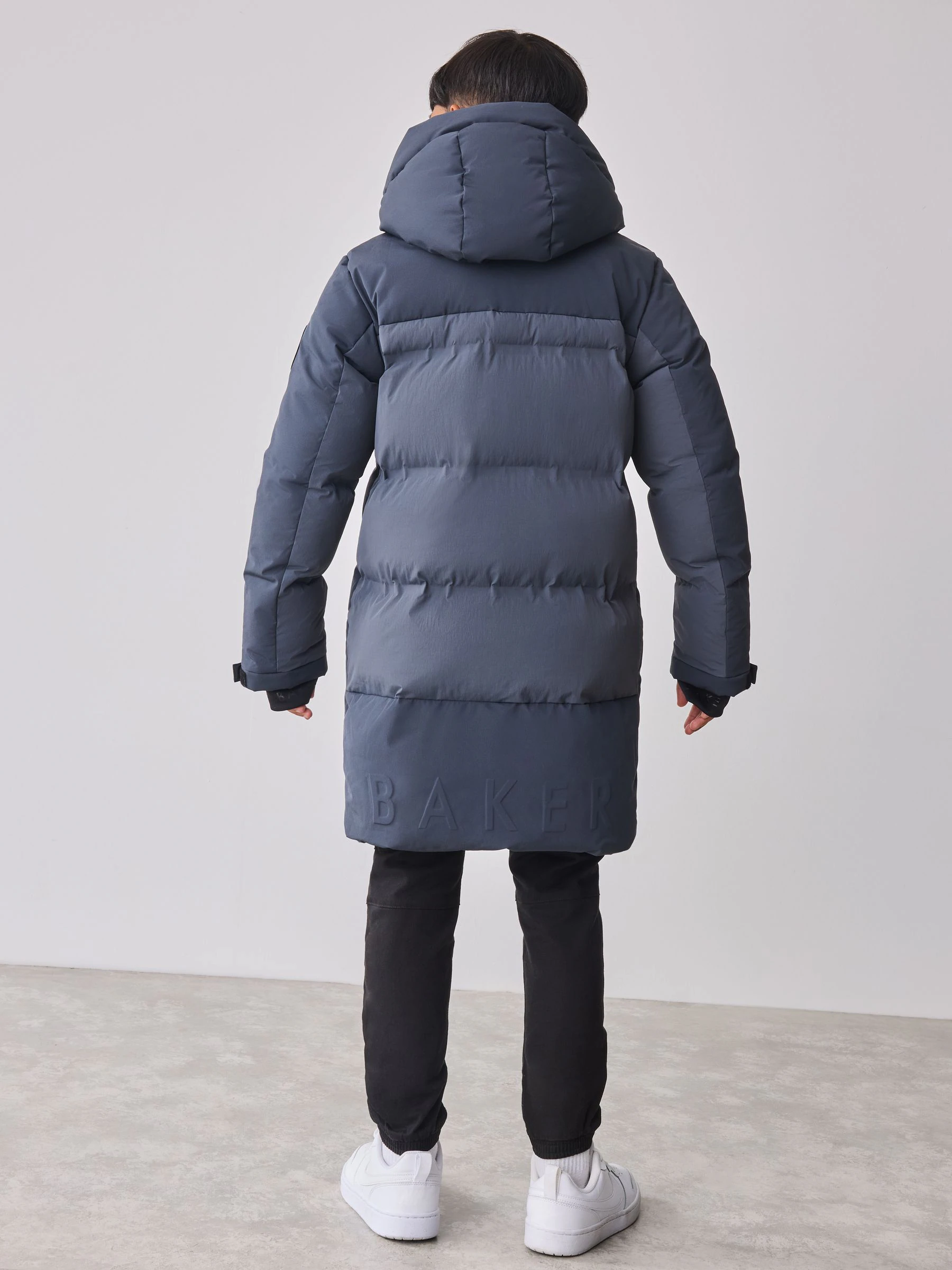 Antraciet - Baker By Ted Baker regenbestendige gewateerde lange jas