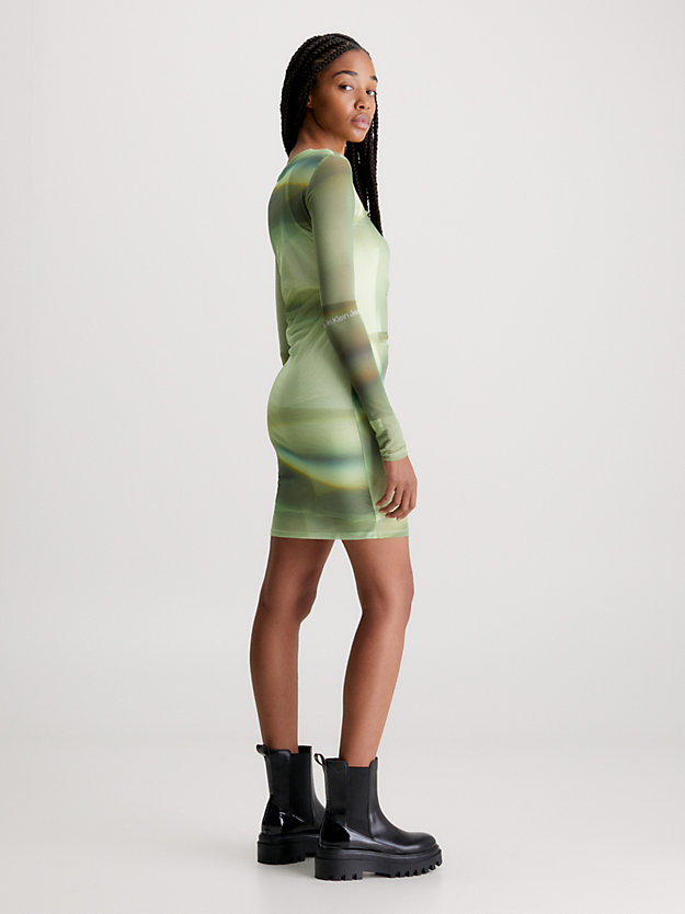 Vestido estampado com forro de tule