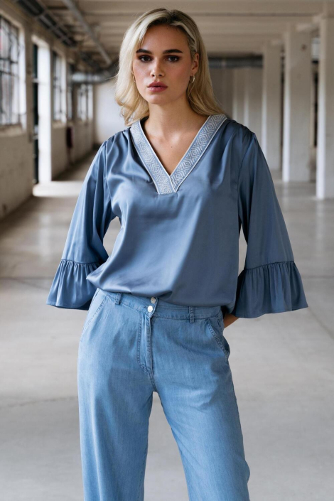 Maicazz blauwe dames blouse