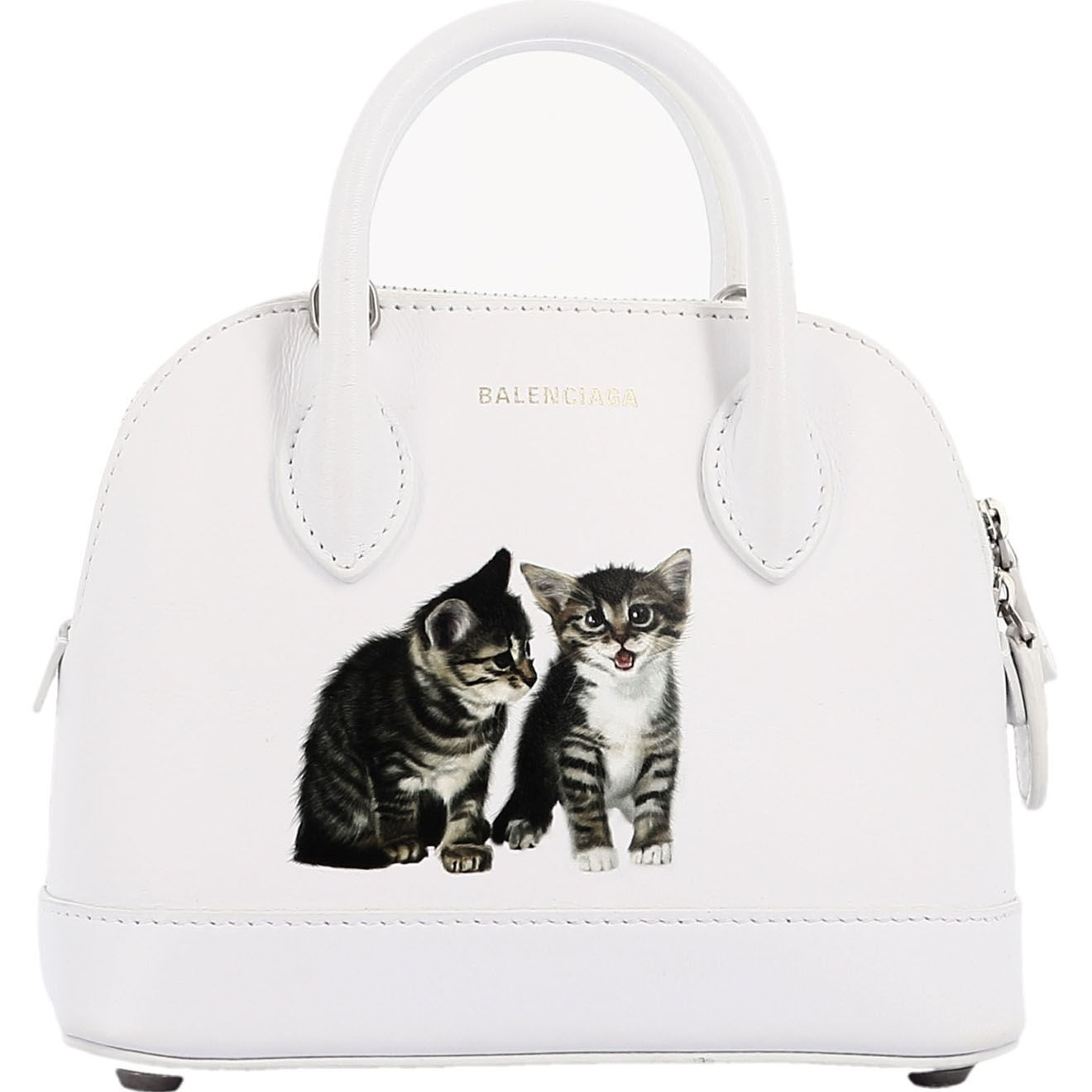 Balenciaga Sac bandoulière en Cuir Ville Chats Mini blanc - Parfait état - Longueur 18 cm