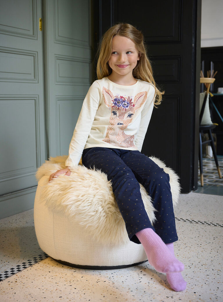 Pantalon noirine à imprimé cur pour fille