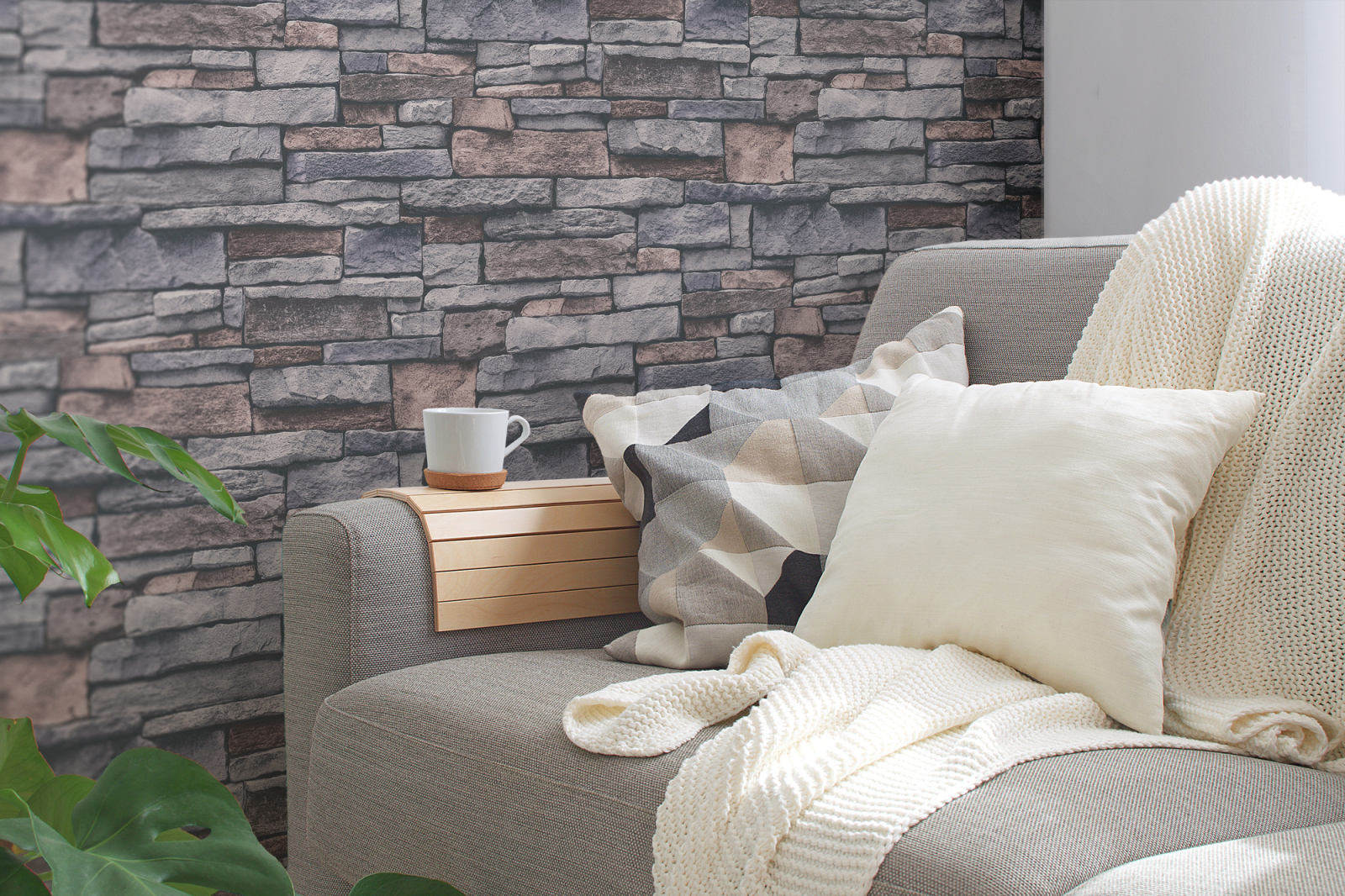 A.S. Creation Vliestapete BRICKS & STONES - grau - Steinoptik - 10 Meter