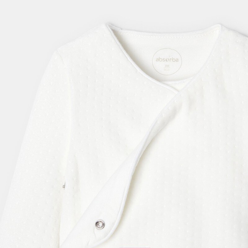 Pyjama cache-cœur en velours dévoré blanc naissance Absorba Blanc