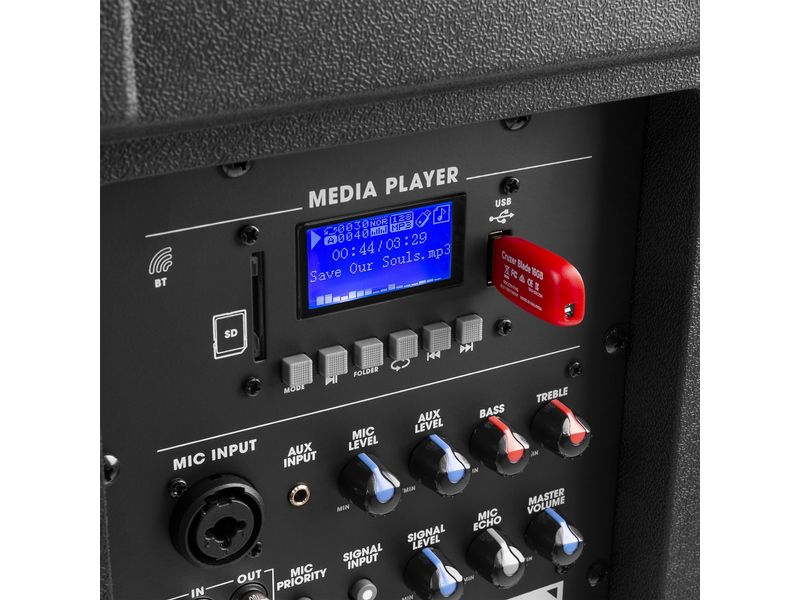 Vonyx PA-System VSA700 Tragbares All-in-One-Audiosystem mit 2 UHF-Handmikrofonen
