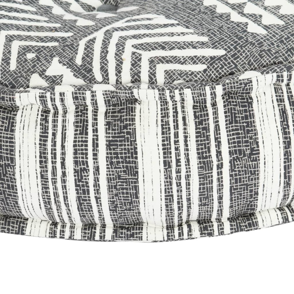 Pouf 100x20 cm gris rayé tissu