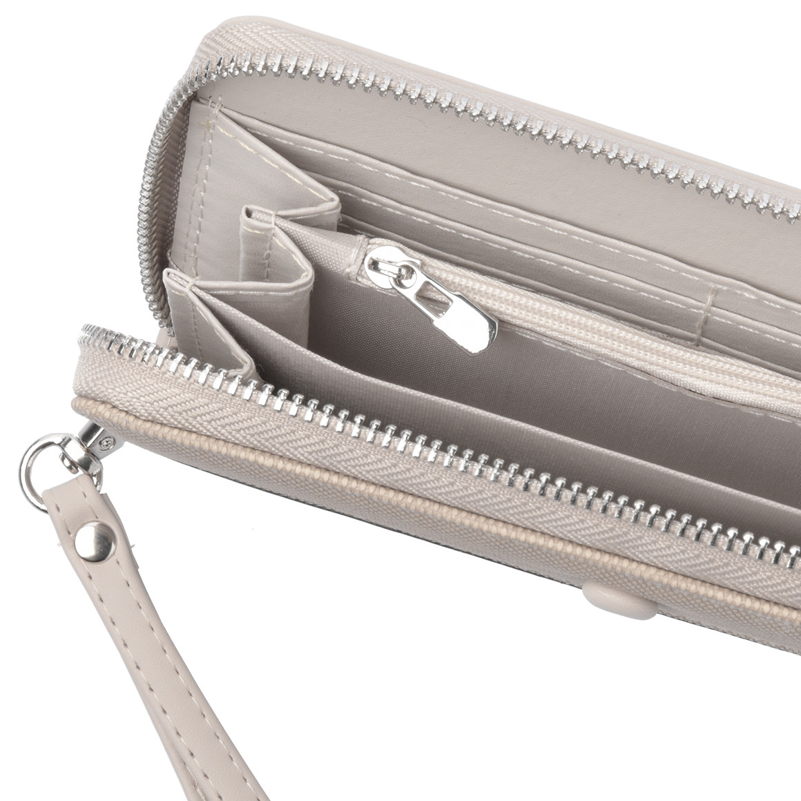 Gina Benotti Damen Geldbörse mit Handgelenkschlaufe beige
