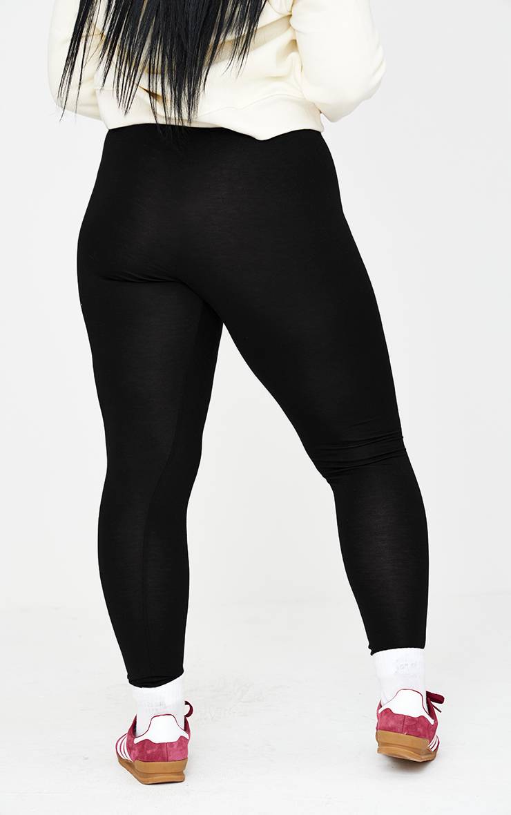 Noir Legging Taille Haute En Jersey Basic Plus