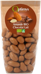 OPTIMYS Genuss Mandeln Milchschokolade Bio, 150 g
