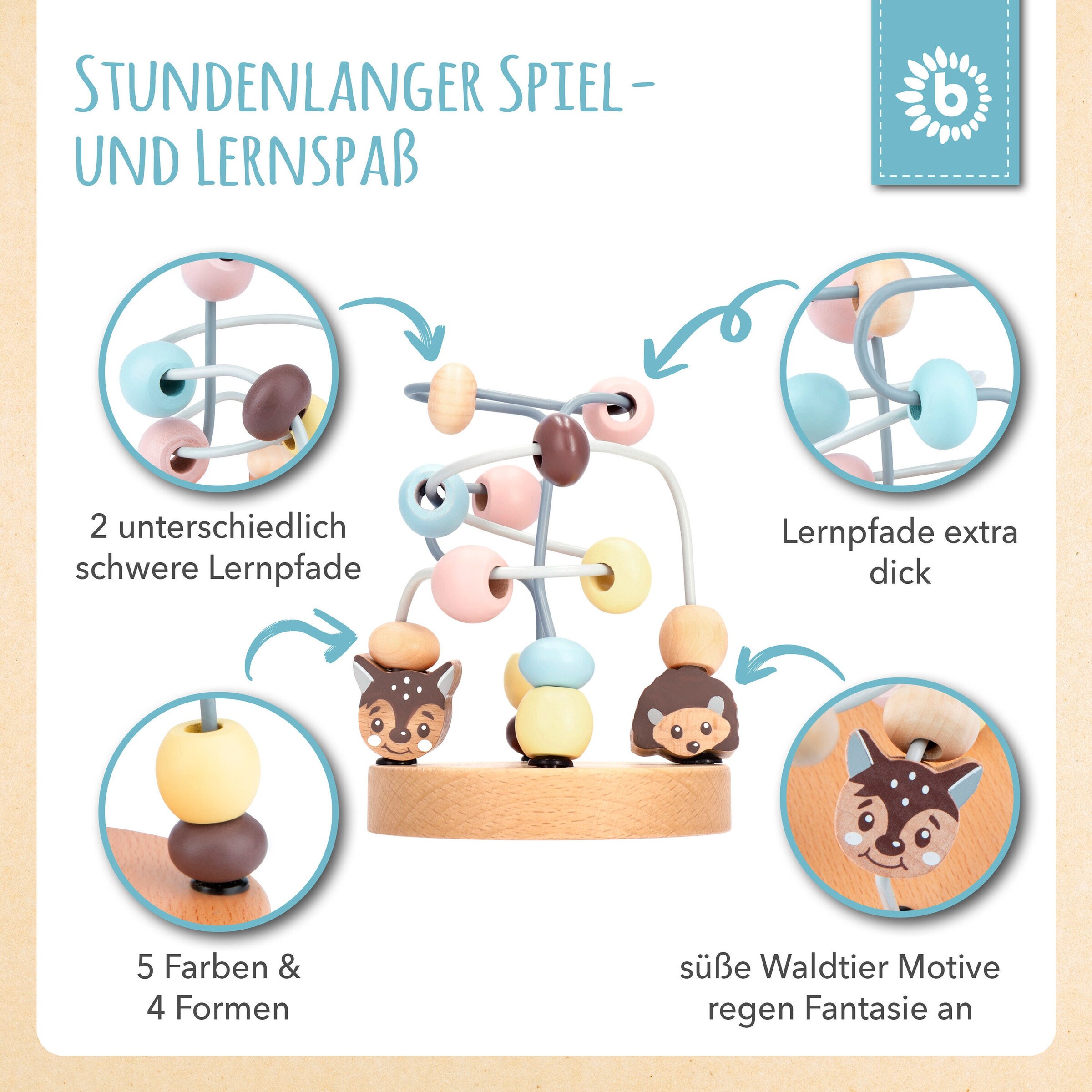 Bieco Motorikschleife - ab 12 Monate Mehrfarbig