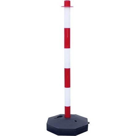 Poteaux de délimitation Rouge et blanc - Plastique - Lot de 2 ex