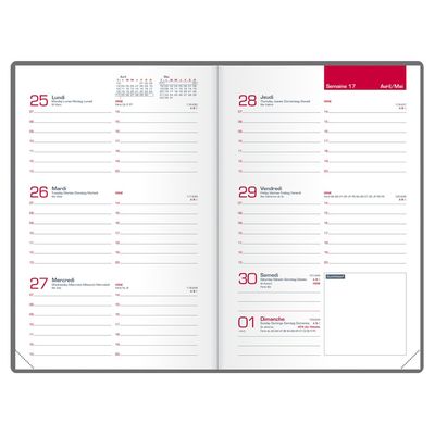 Agenda Oxford First - 1 semaine sur 2 pages - 10 x 15 cm - disponible dans différentes couleurs