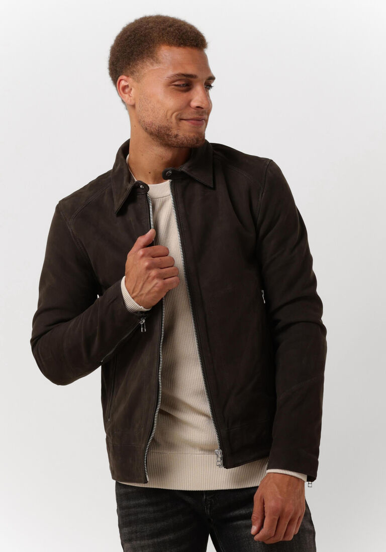 GOOSECRAFT olijf goosecraft leren jas rod jacket