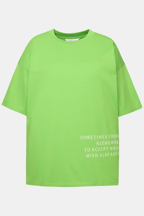 T-Shirt, oversized, Schrift Print, Rundhals, Halbarm