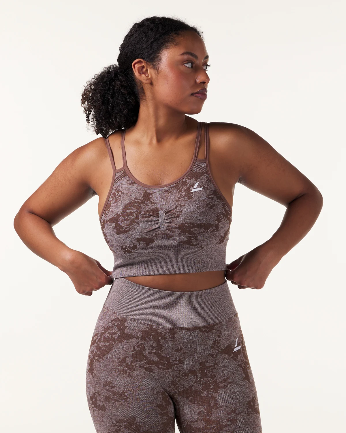 LEVITY Device Seamless Ruch Bra Dk Brown Leo