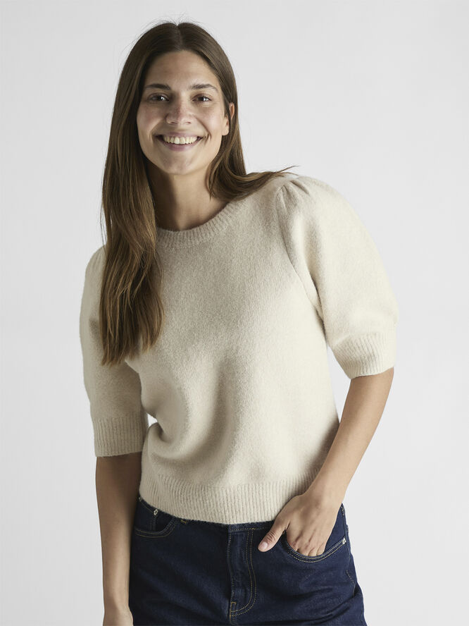 Neo Noir Martha Bow Knit Tee Ivory