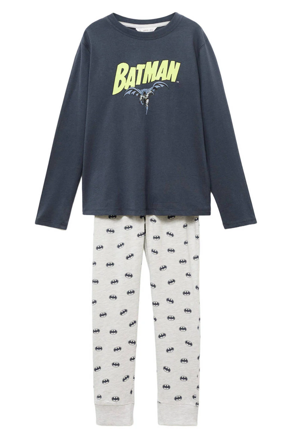Mango Kids Batman pyjama middengrijs/donkerblauw