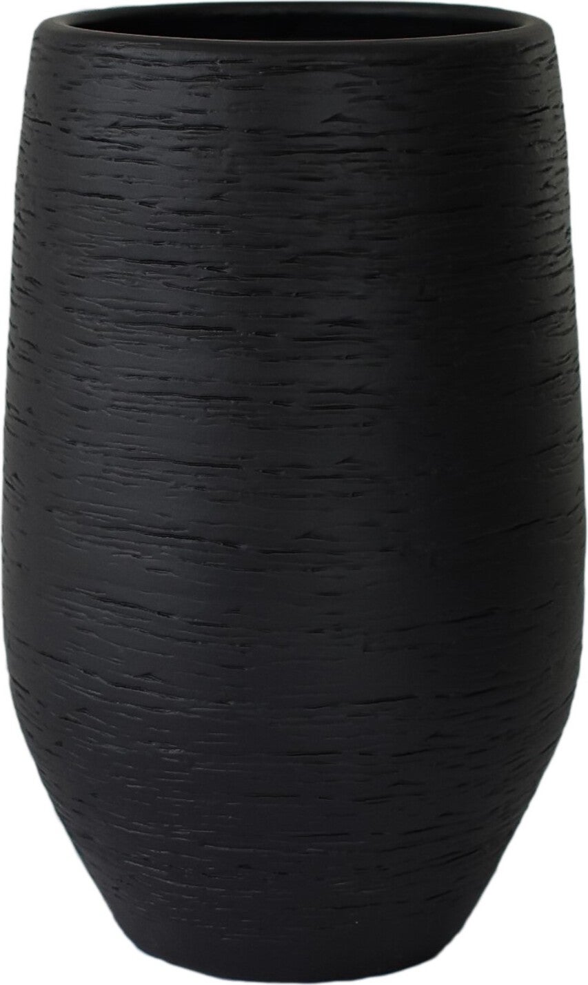 HS bloempot Osaka zwart D 25 H 50 cm