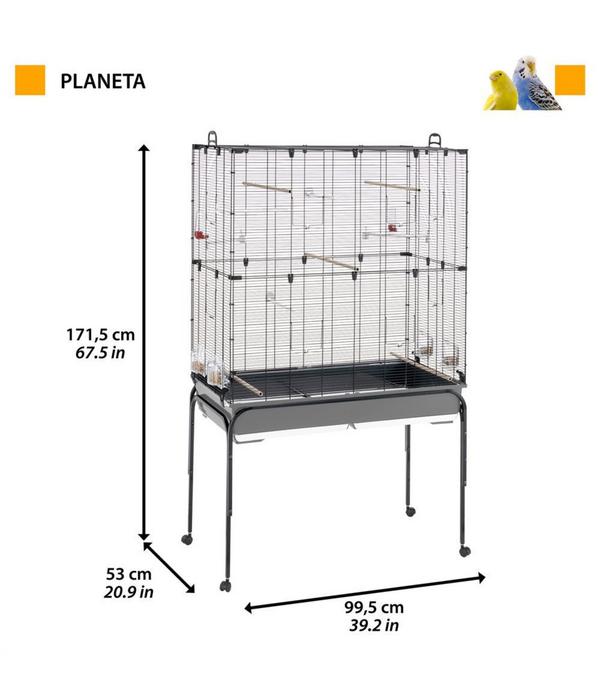 ferplast Vogelheim Planeta, schwarz, ca.
