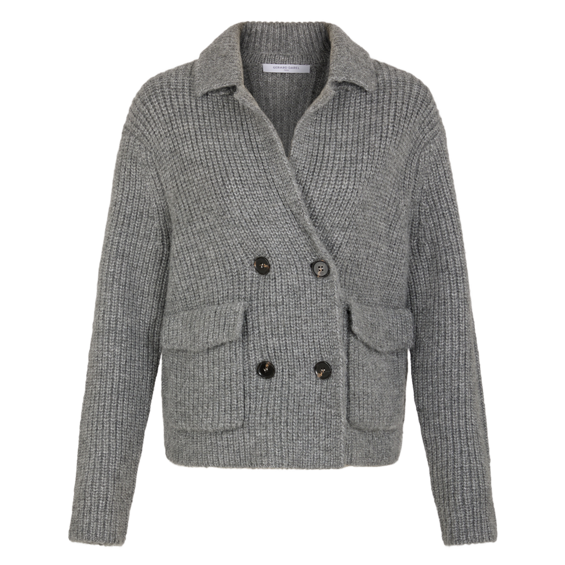 JOESSE - Gilet col classique en laine mélangée | Gris