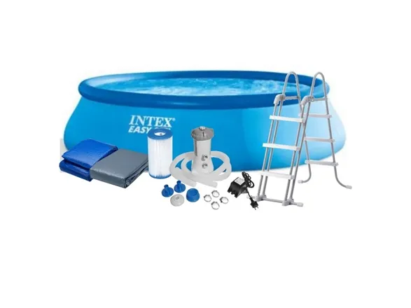 INTEX Easy Set 26166NP - 457 x 107 cm - Inkl. Pumpe, Stige, Cover & Underlag 12.430 L