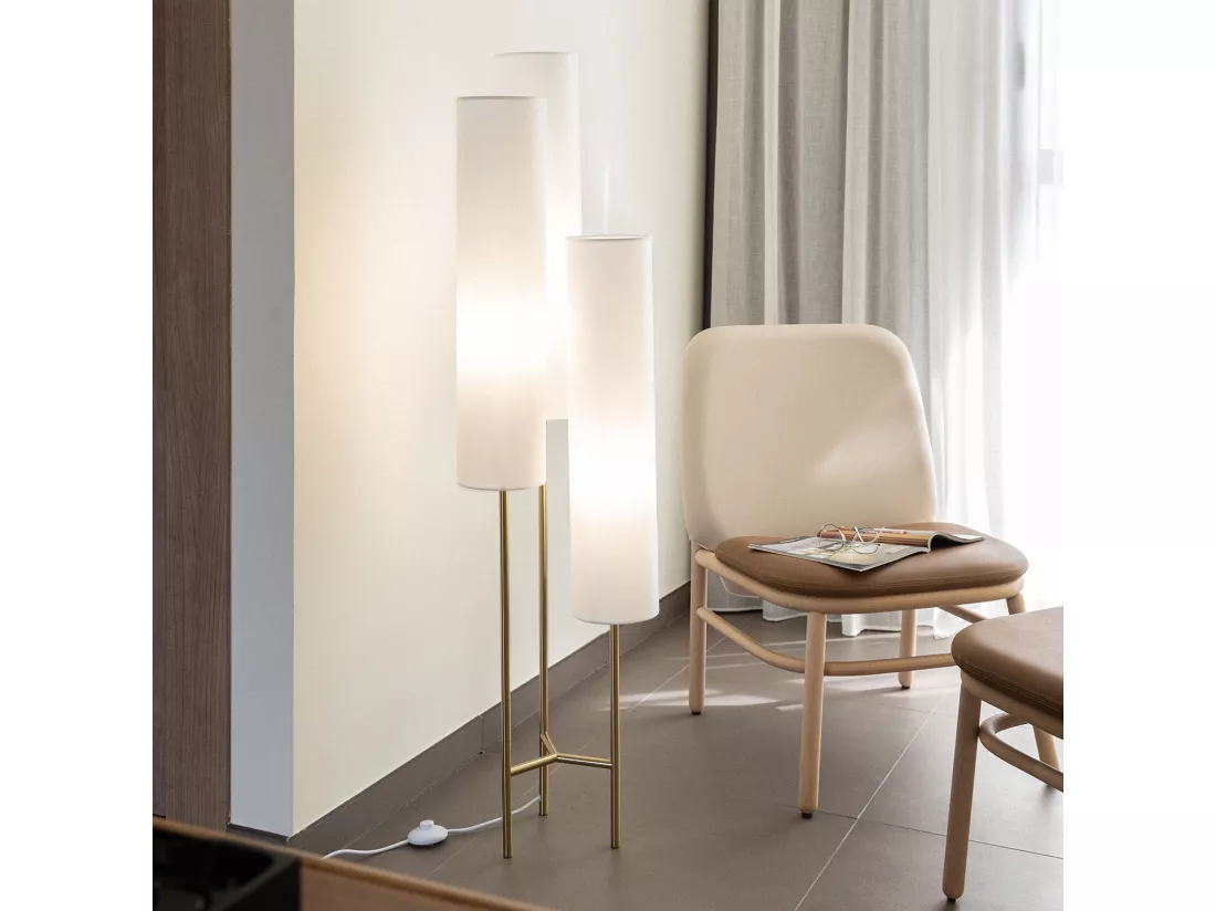 Lampadaire Métal Senza Blanc