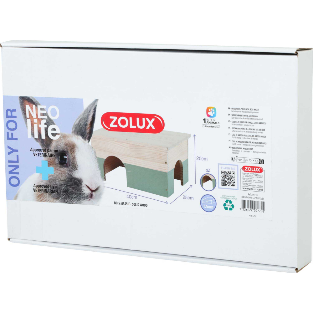 Maison en bois pour lapin neolife